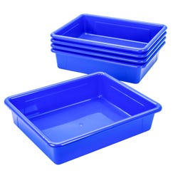 School Smart Storage Tray, Letter Size, 10-3/4 x 13-1/4 x 3 Inches, Blue, Pack of 5 2012816