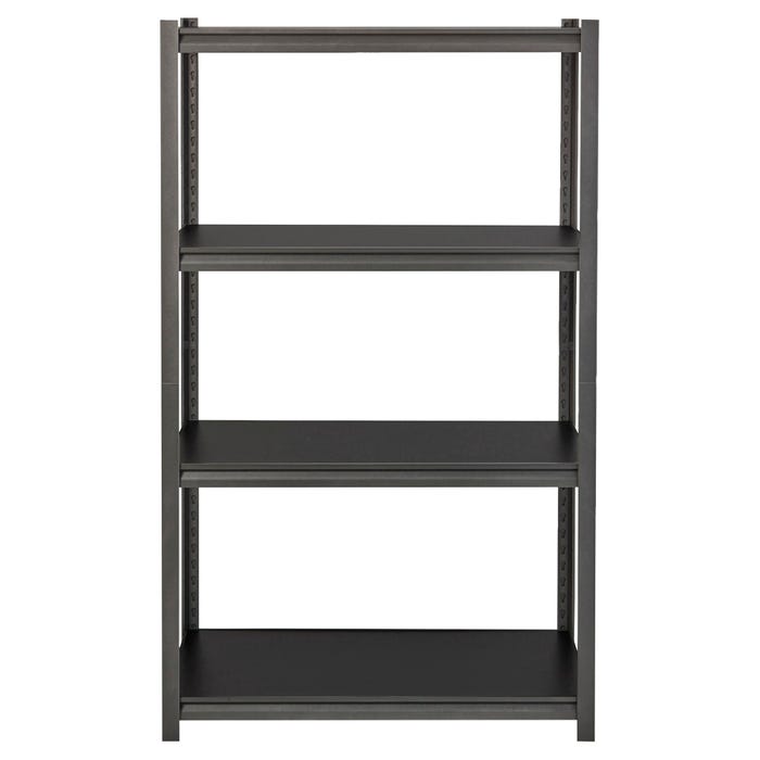 Lorell 3,200 Pound Capacity Riveted Steel Shelving, 4-Shelf, 36 x 18 x 60 Inches, Black