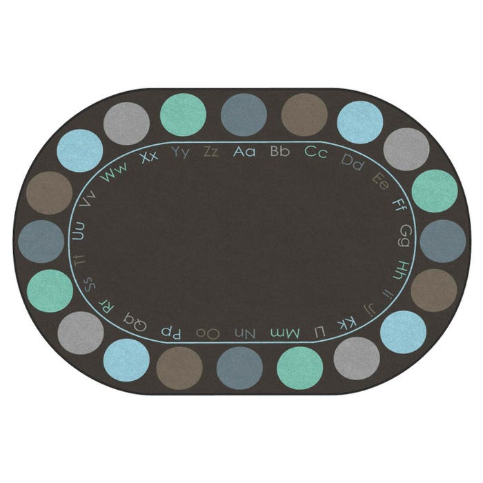 Childcraft Alphabet Colorful Circles Carpet, Oval