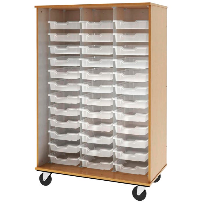 Stevens I.D. Systems Mobile Tray Storage Cart without Doors, 36 Trays, 44 x 24 x 67 Inches