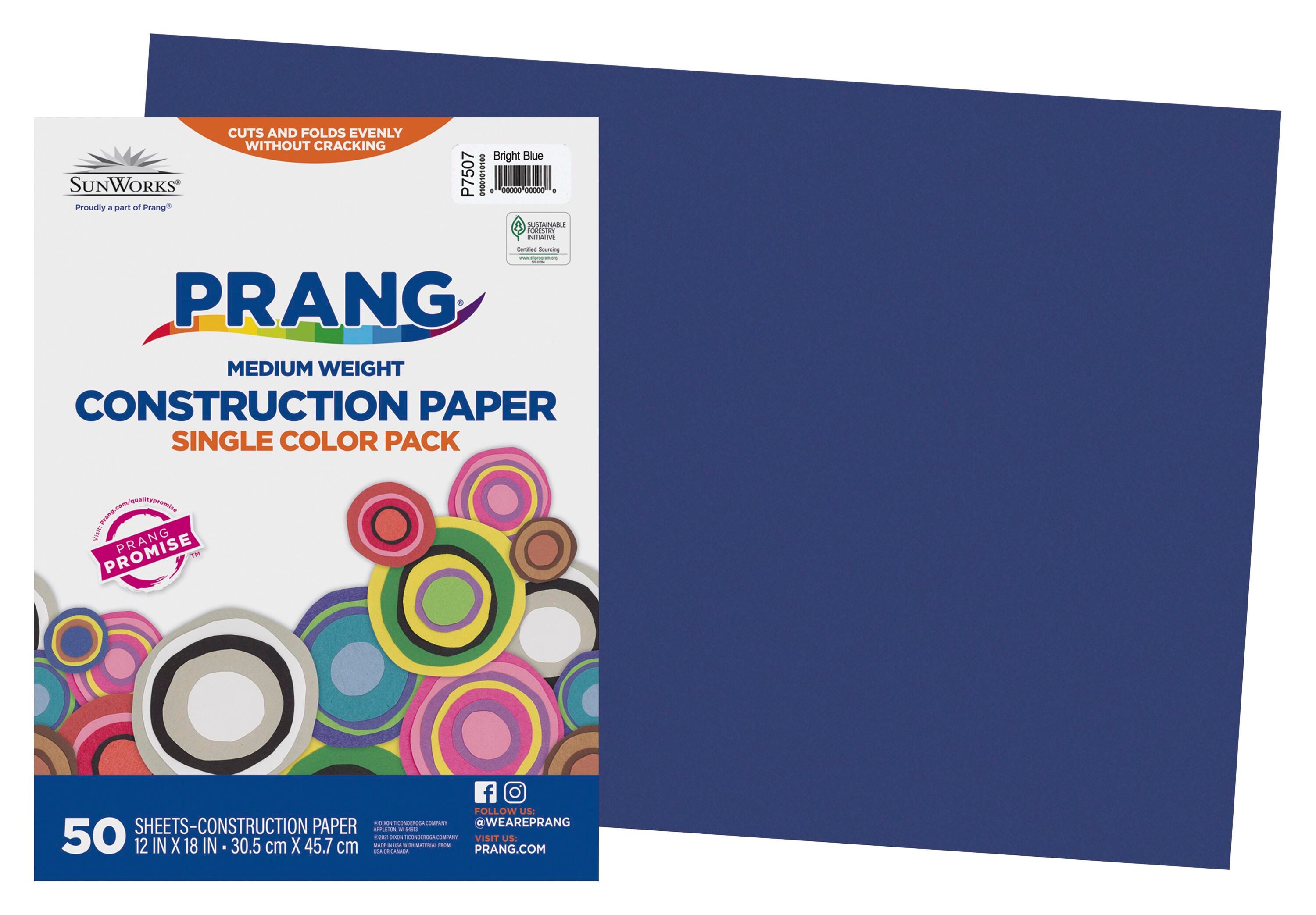 Prang Medium Weight Construction Paper, 12 x 18 Inches, Bright Blue, 50 Sheets 1506473