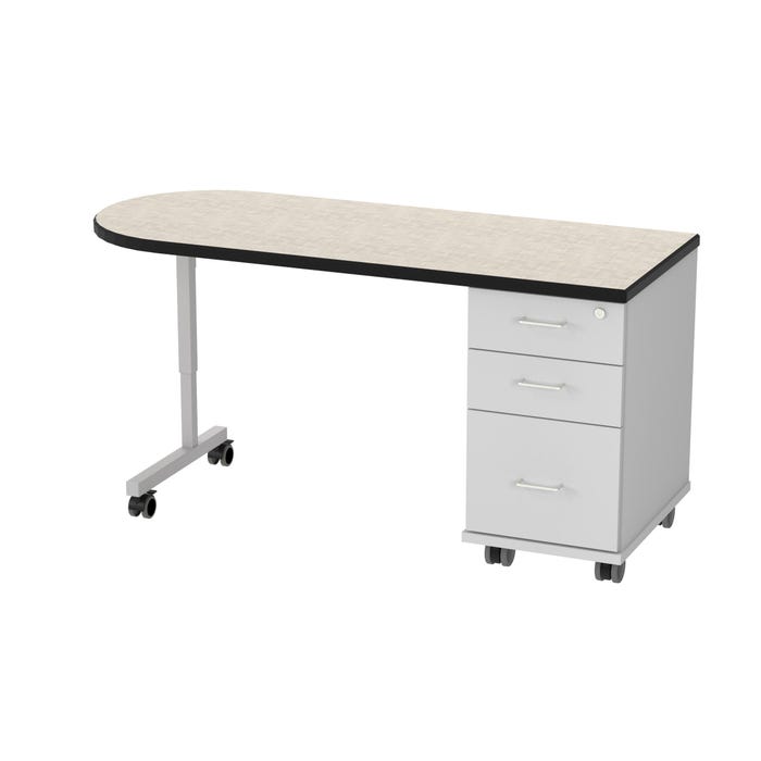 WB Appleton Teacher’s Lectern with Casters, Shaped Top