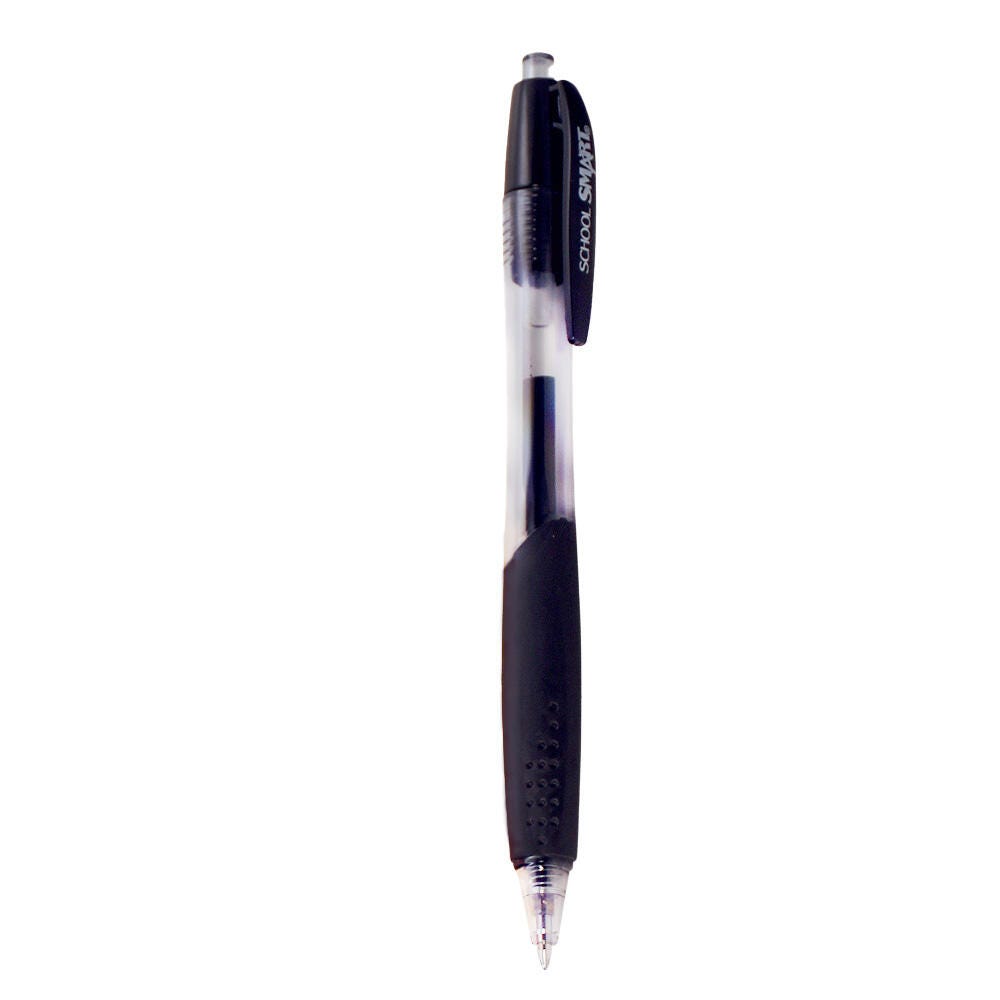 School Smart Retractable Gel Pens with Grip, Black Ink, Pack of 48 1572368