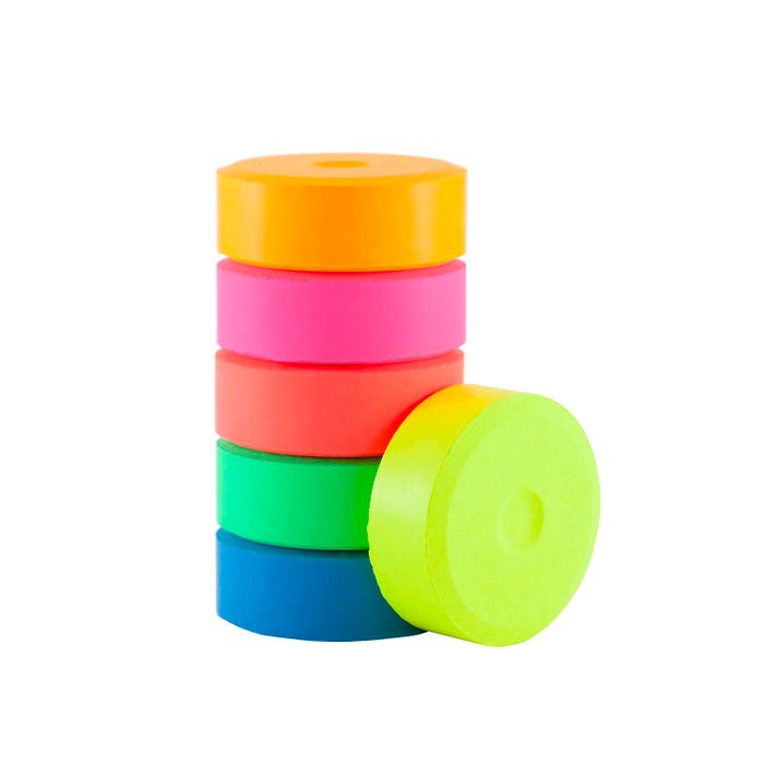 Jack Richeson Tempera Cake Refills, Small Size, Assorted Fluorescent Colors, Set of 6