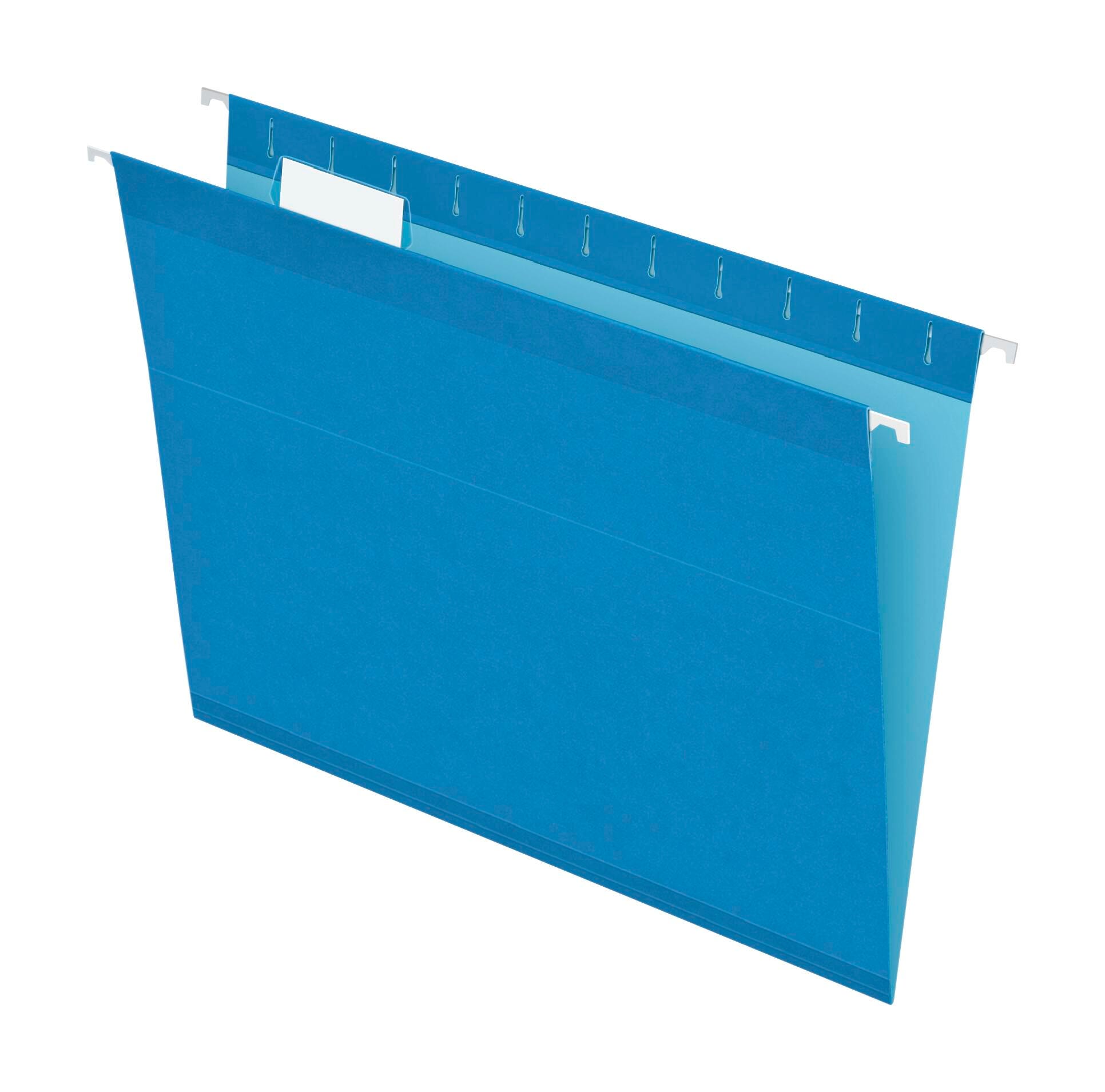Pendaflex Reinforced Hanging File Folders, 1/5 Cut Tabs, Letter Size, Blue, Pack of 25 1058896