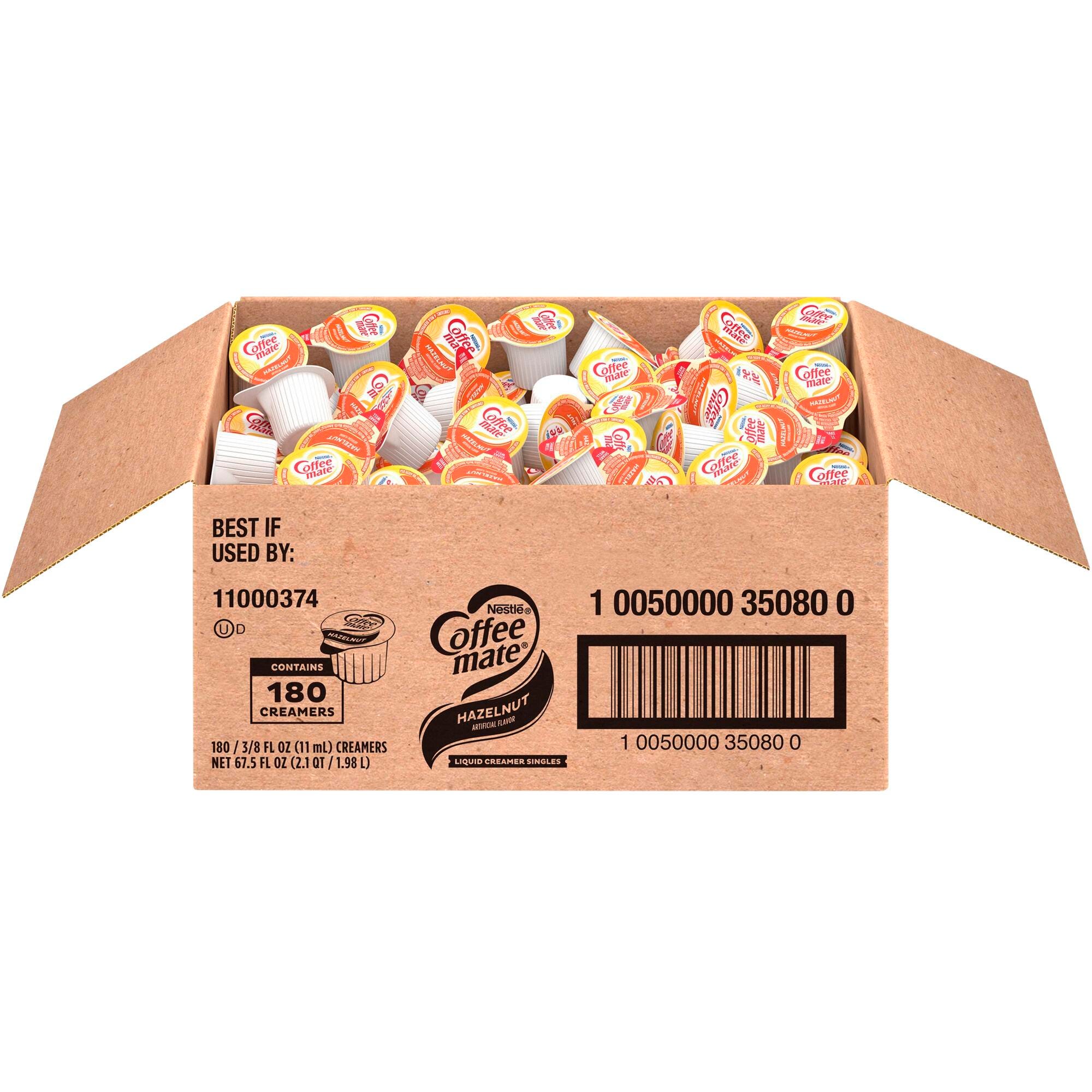 Coffee-mate Hazelnut Creamer Singles, .38 oz Singles, Pack of 180, Item Number 1564927