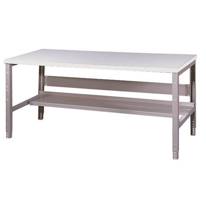 Debcor All Purpose Work Table, 48 x 24 x 31 to 35 Inches, Laminated Particle Board Top, Gray