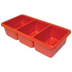 Shirley K's Storage Tray, 3 Compartment, 10-1/2 x 5-1/2 x 2-1/2 Inches, Red