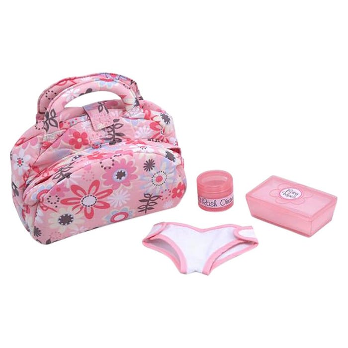 Melissa & Doug Doll Diaper Bag and Changing Set, Mine to Love Theme, 7 Pieces