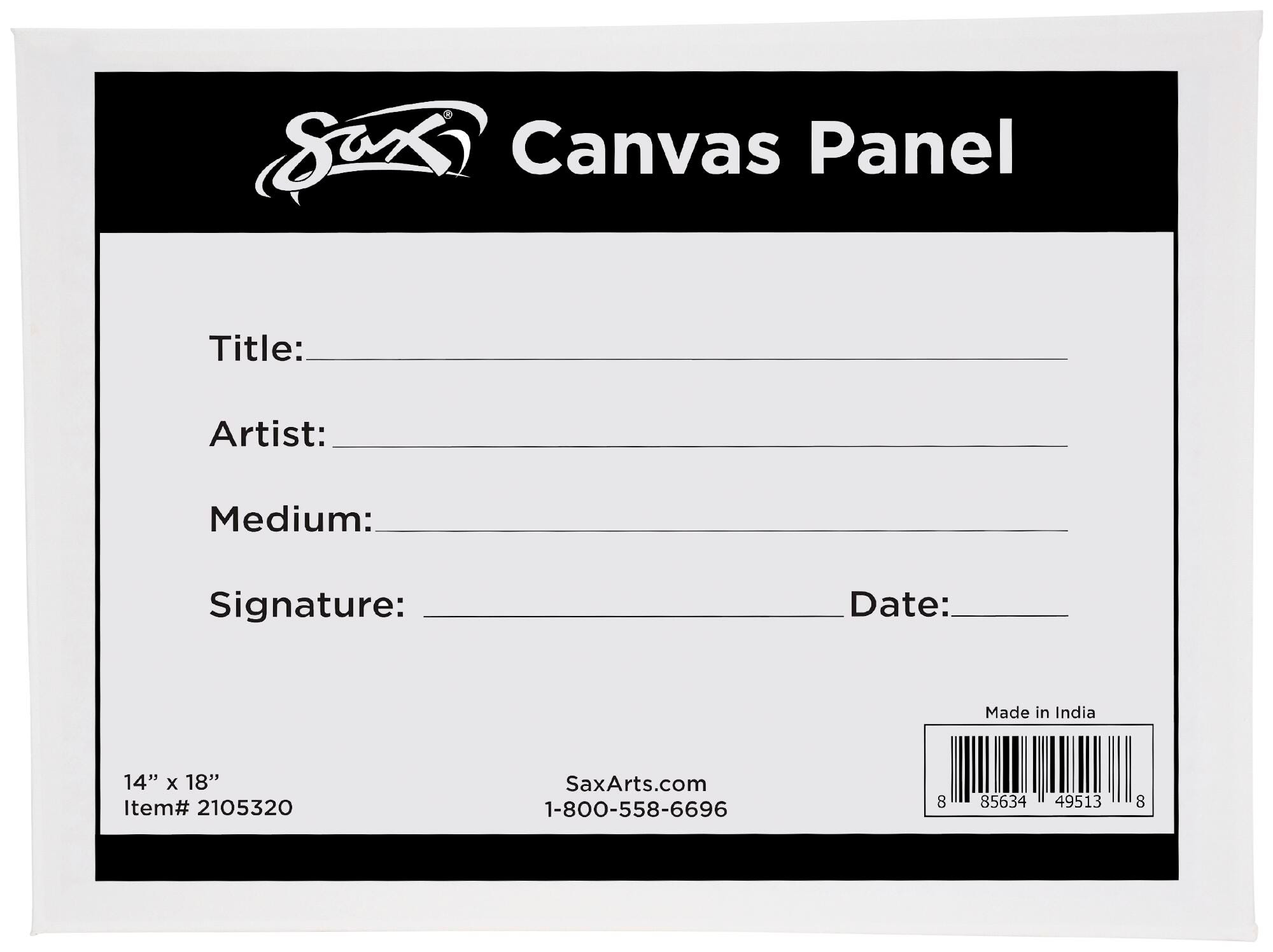 Sax Genuine Canvas Panel, 14 x 18 Inches, White 2105320