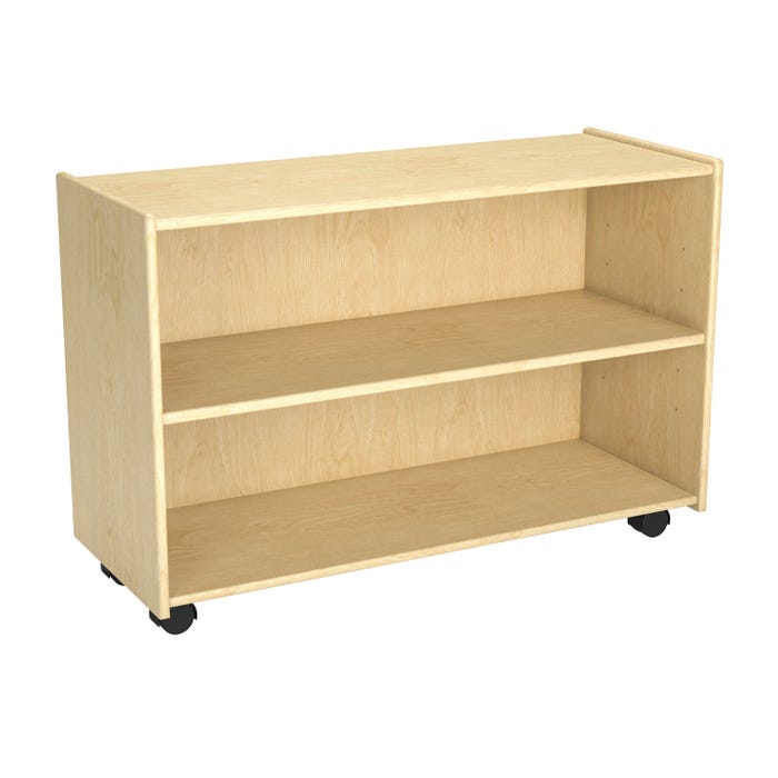 Childcraft Mobile Open Adjustable Shelving Unit with Locking Casters, 2 Shelves, 35-3/4 x 14-1/4 x 24 Inches