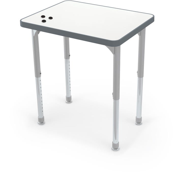 MooreCo Hierarchy Rectangle Desk, Porcelain Steel Top