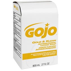 Gojo Gold & Klean Antimicrobial Lotion Soap, Fresh Scent , 27.1 Ounces, Item Number 2050111