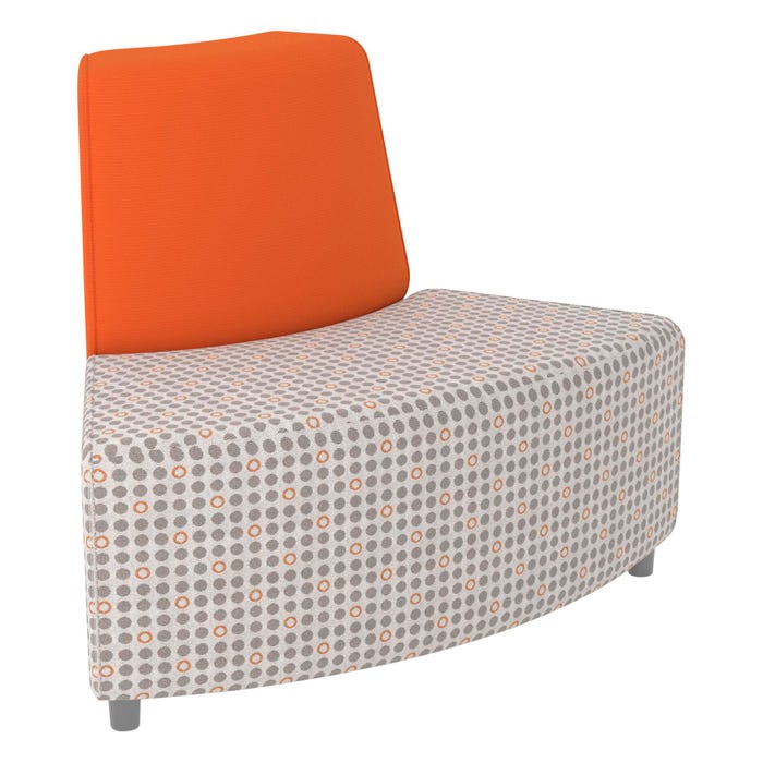 Classroom Select Soft Seating NeoLounge Armless Loveseat with Outward Curve, 2 Color, 45 x 31 x 35 Inches