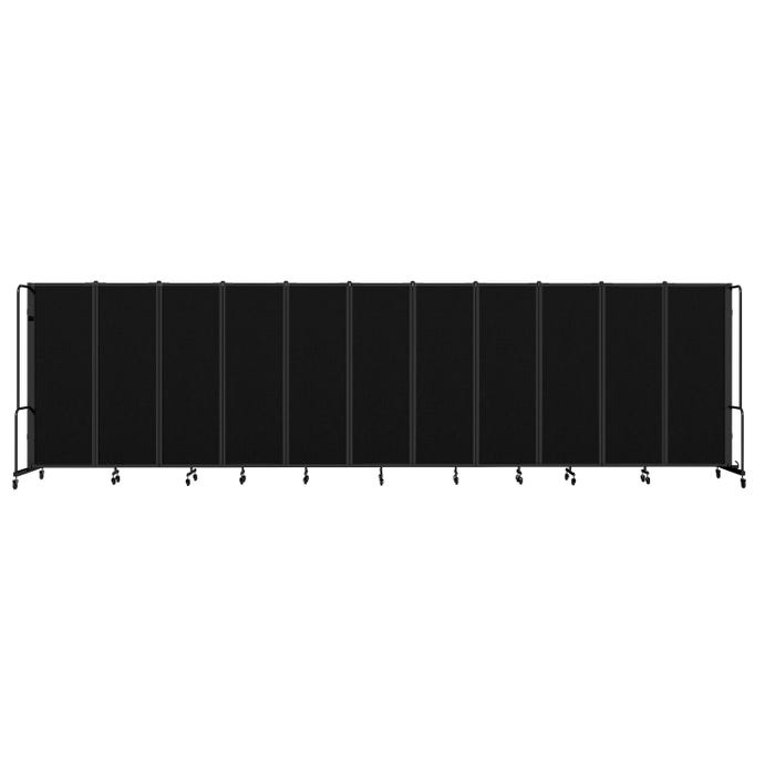 National Public Seating Room Divider, 11 Panels, Black Frame, 6 Feet