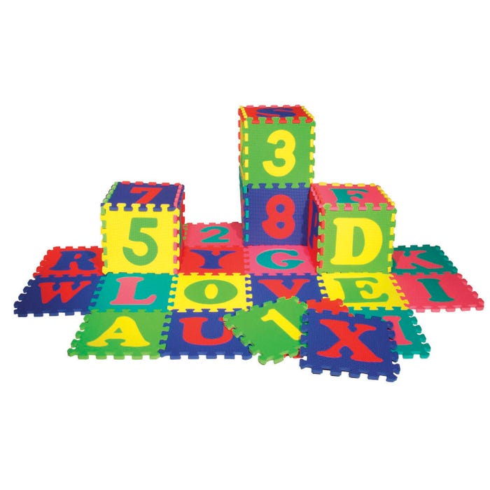 Wonderfoam Alphabet and Number Interlocking Puzzle Mats, Set of 72
