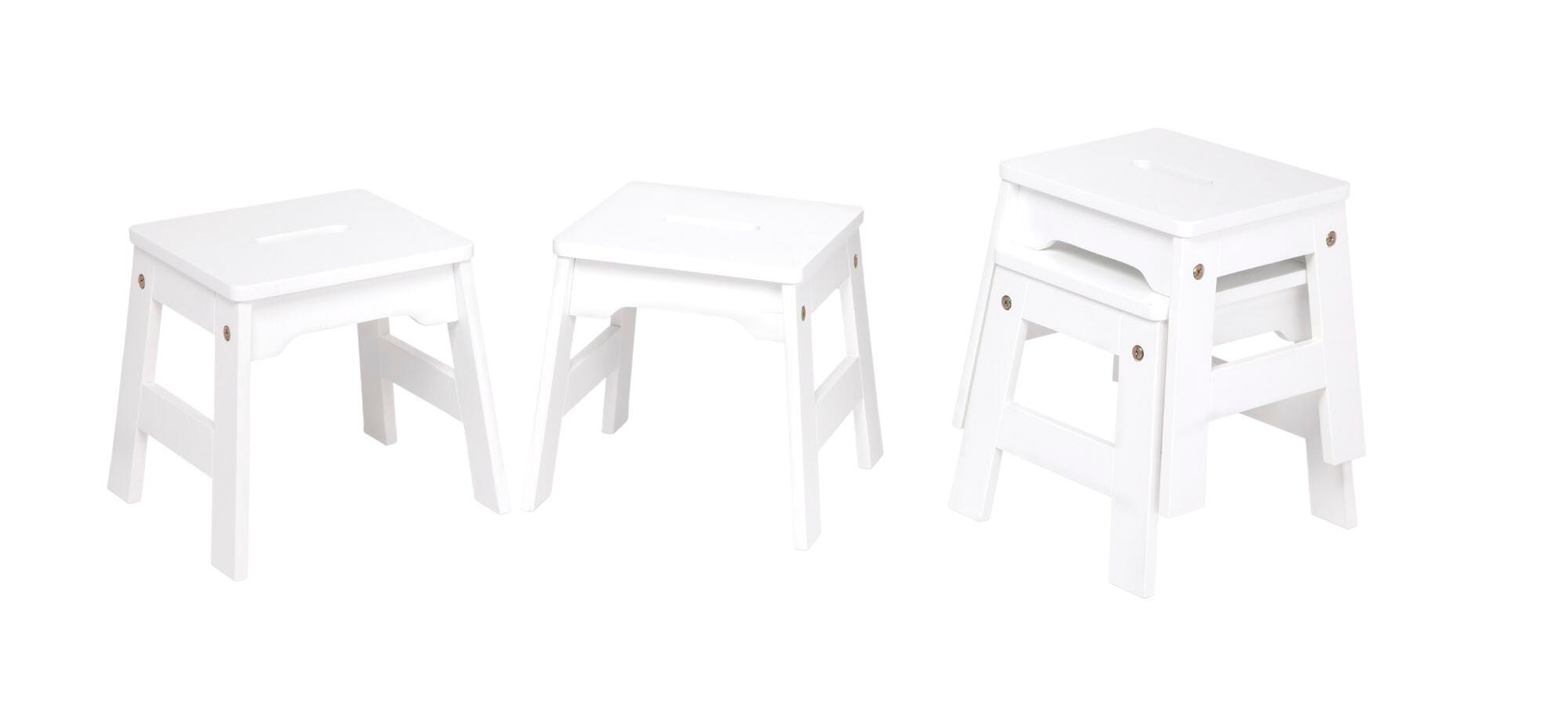 Melissa & Doug Wooden Stools, 12 x 11 x 11 Inches, White, Set of 4, Item Number 2089105