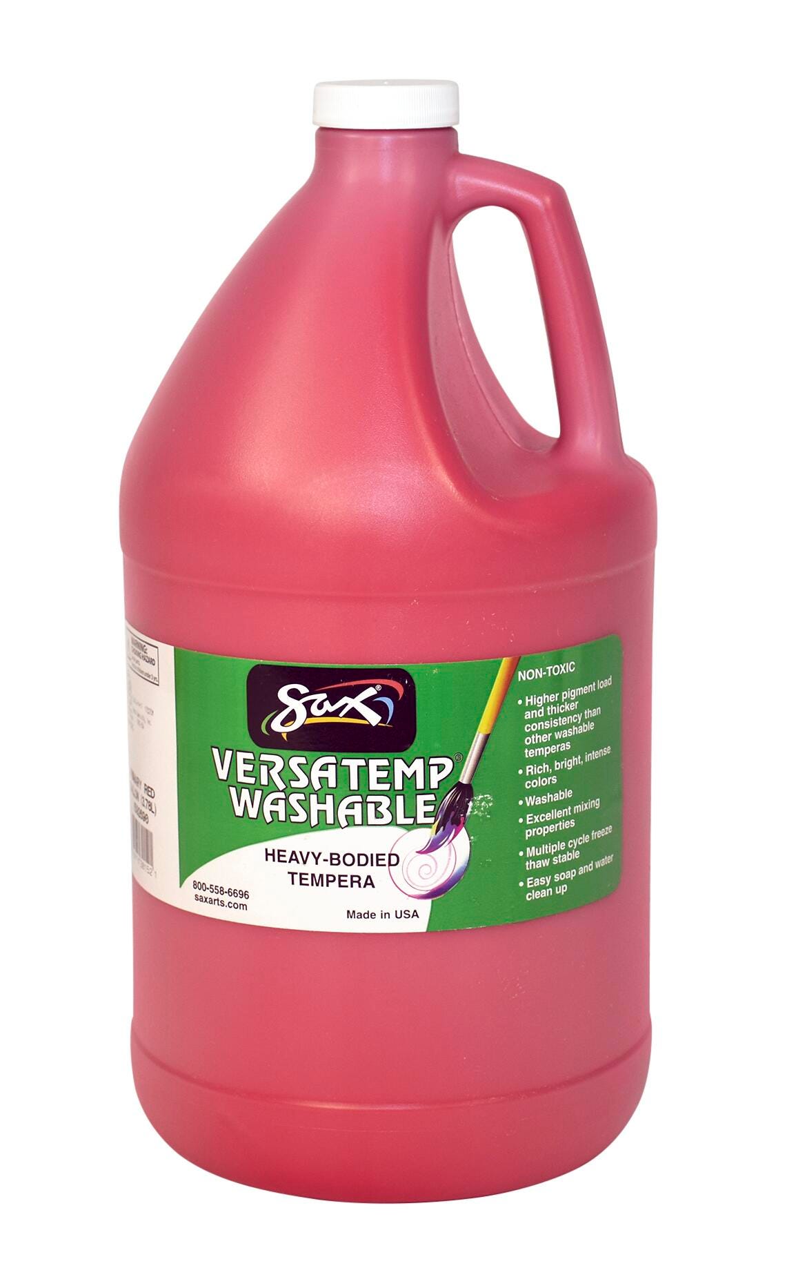 Image for Sax Versatemp Washable Heavy-Bodied Tempera Paint, 1 Gallon, Primary Red from School Specialty