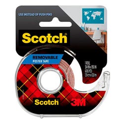 Scotch 109 Removable Poster Tape, Double-Sided, 0.75 x 150 Inches, Clear, Item Number 042015