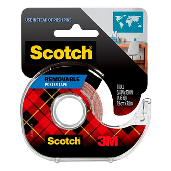 Scotch 109 Removable Poster Tape, Double-Sided, 0.75 x 150 Inches, Clear