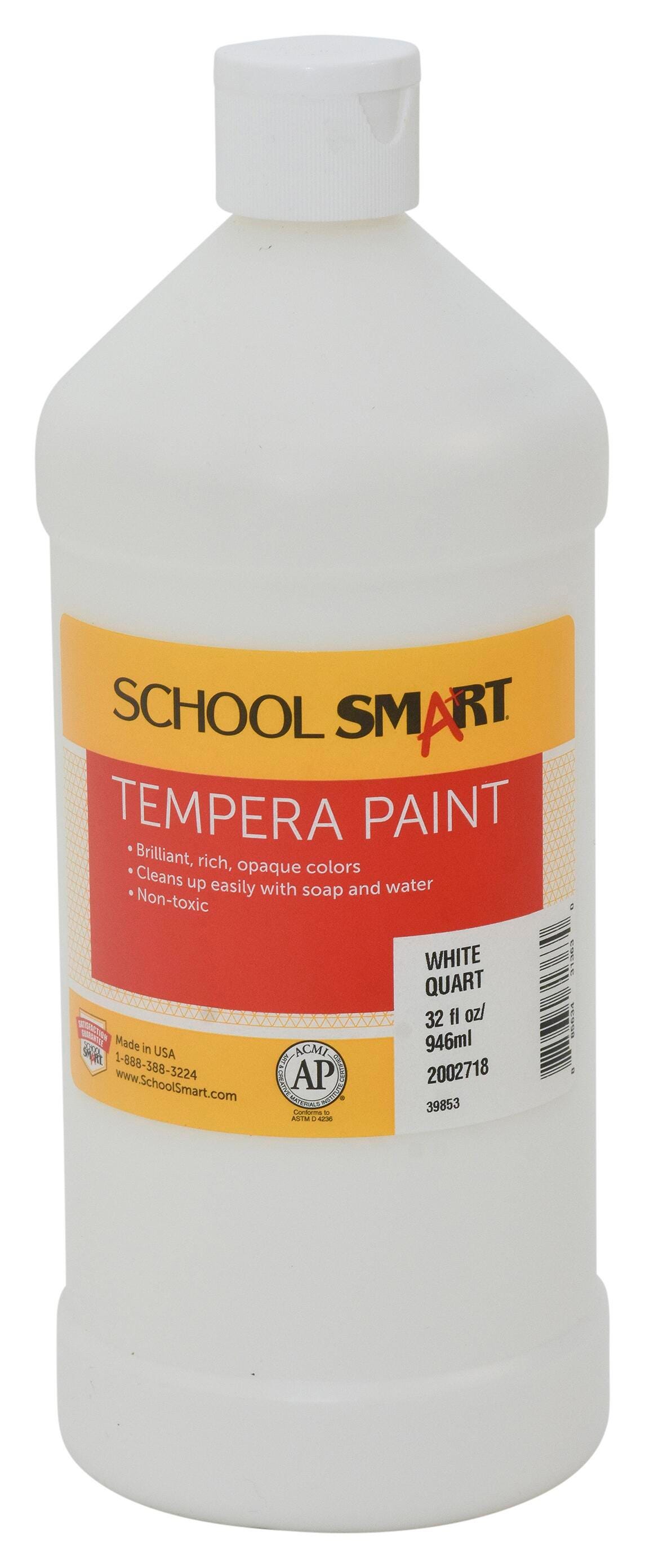 School Smart Tempera Paint, White, 1 Quart Bottle Item Number 2002718