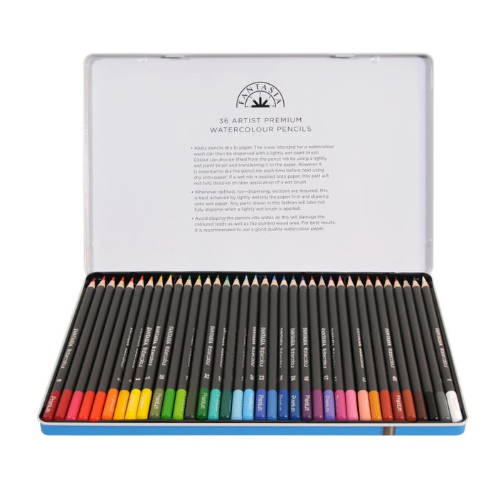 Fantasia Premium Watercolor Pencils, Assorted Colors, Set of 36