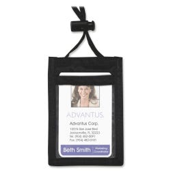 Advantus ID/Convention Neck Pouch, VRTCL, ADJ 48 Inches Cord, Pack of 12, BK