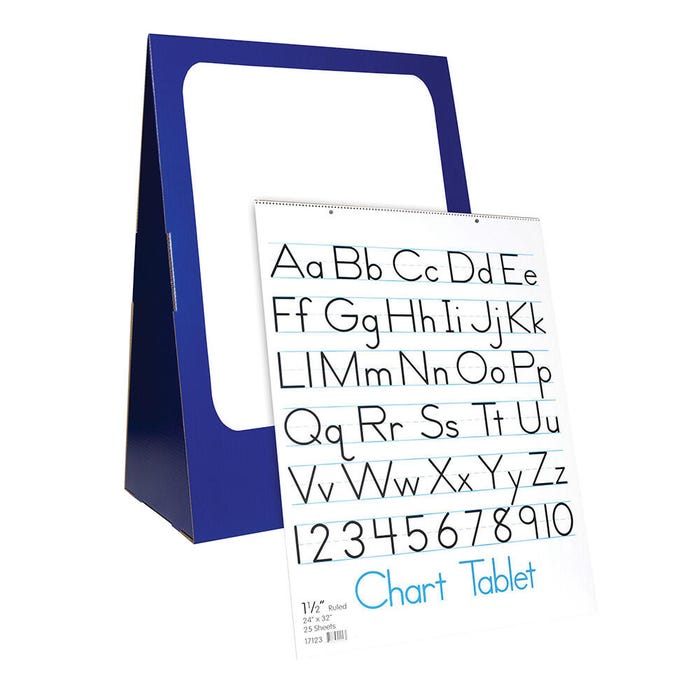 Flipside Table Top Flip Chart Set, 24 x 32 Inches, Unruled with Dry Erase Surface