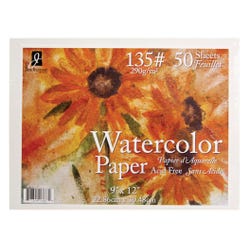 Jack Richeson Watercolor Paper, 9 x 12 Inches, 135 lb, 50 sheets Item Number 1540149