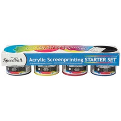 Image for Speedball Permanent Acrylic Screen Printing Ink Set, 4 Ounces, Assorted Colors, Set of 4 from School Specialty