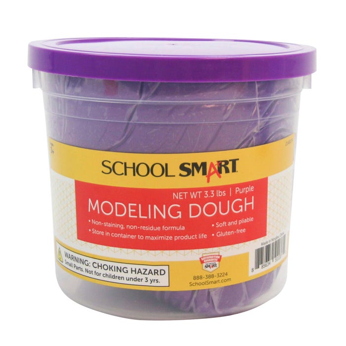 School Smart Gluten-Free Modeling Dough, 3-1/3 Pound Tub, Purple
