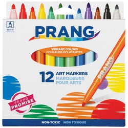 Prang Classic Art Markers, Bullet Tip, Assorted Colors, Set of 12