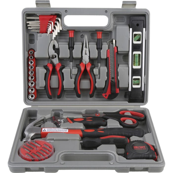 Genuine Joe 42 Piece Tool Kit with Case, Gray