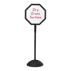 Safco Write Way Double-Sided Dry Erase Magnetic Octagon Floor Sign, Black, Item Number 677046