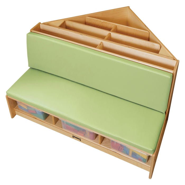 Jonti-Craft Corner Literacy Nook, 42 x 39-1/2 x 23-1/2 Inches, Key Lime