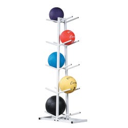 Image for Champion Sports Double Stack Medicine Ball Rack with 10-Ball Capacity, White from School Specialty