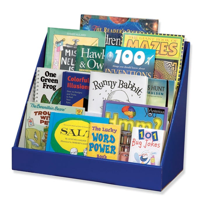 Classroom Keepers 3-Tier Bookshelf & Book Case, 20 x 10 x 17 Inches, Glossy, Blue