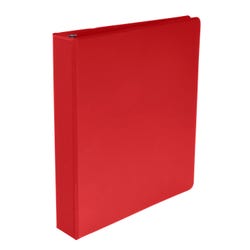 School Smart Round Ring Binder, Polypropylene, 1-1/2 Inches, Red 086365