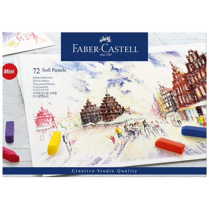 Faber-Castell Creative Studio Square Soft Pastel Set, 1-1/4 x 5/16 in, Assorted Color, Set of 72