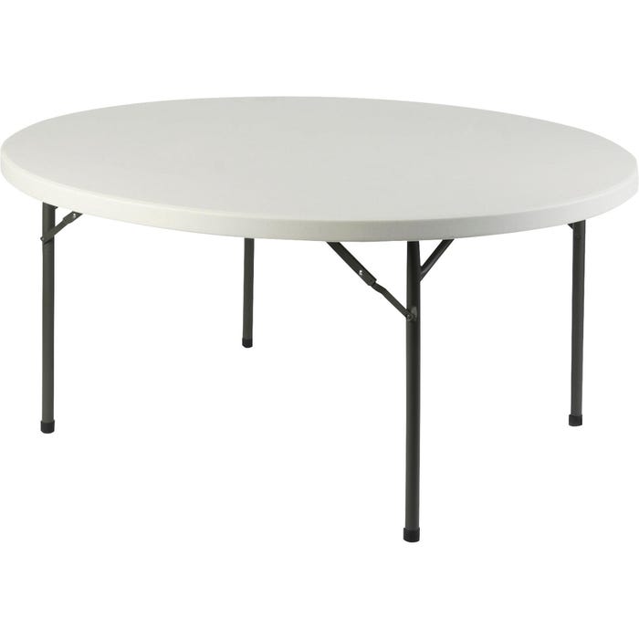 Lorell Ultra-Lite Round Banquet Table, 250 Pound Capacity, Gray/Platinum