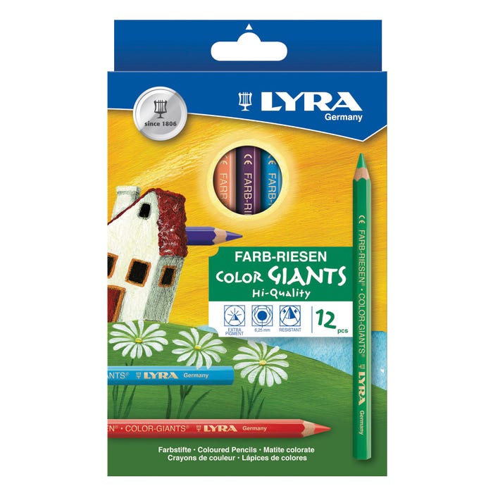 Lyra Color-Giants Pencils, Assorted Colors, Set of 12