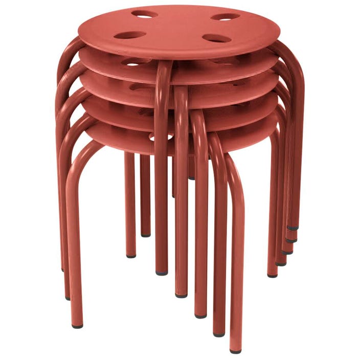 Classroom Select Prima Stool, 12-Inch Seat Height, Red, Set of 5
