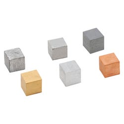 Eisco Labs Density Cubes, 20 Millimeter Sides, Assorted Metals, Set of 6