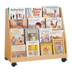 Childcraft Book Display with Locking Casters, 4 Shelves, 36 x 11-3/4 x 31-3/8 Inches 2151295