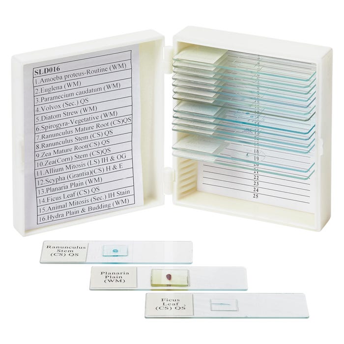 United Scientific Biology Prepared Slides, Set of 16