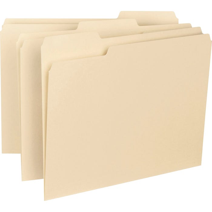 Smead Interior File Folder, Letter Size, 1/3 Cut Tabs, Manila, Pack of 100