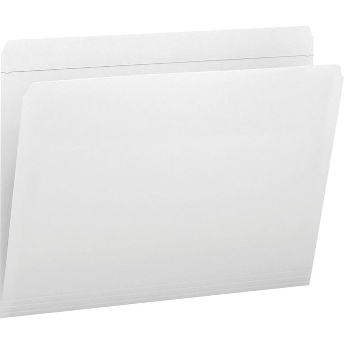 Smead Reinforced File Folders, Letter Size, Straight Cut, White, Pack of 100
