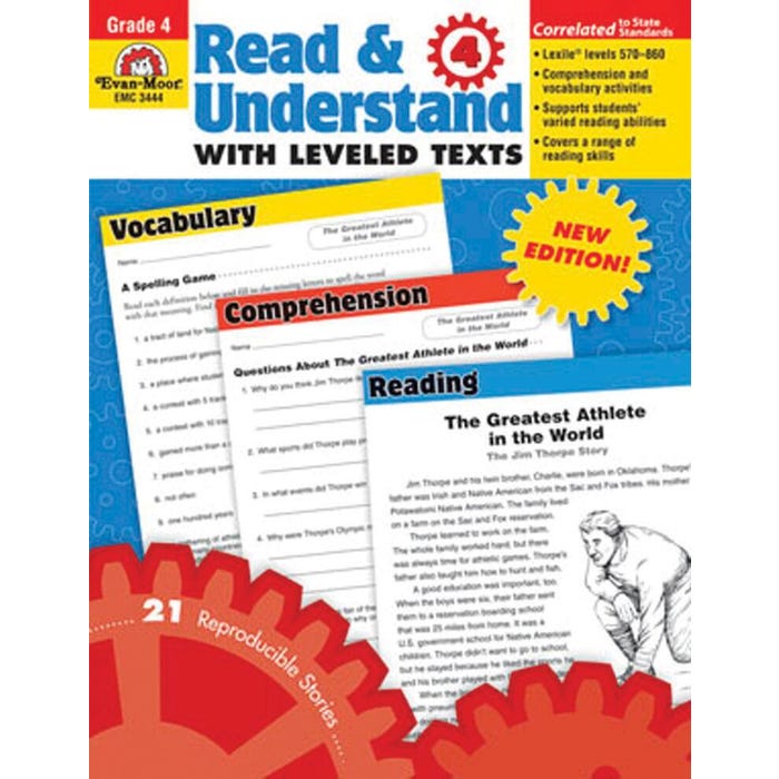 Evan-Moor Read and Understand with Leveled Texts, Grade 4