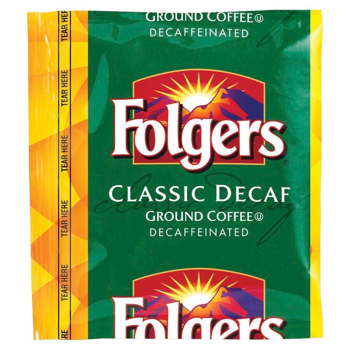 Folgers Classic Roasted Decaffeinated Pre-Measured Coffee Pack, 1.5 oz, Pack of 30