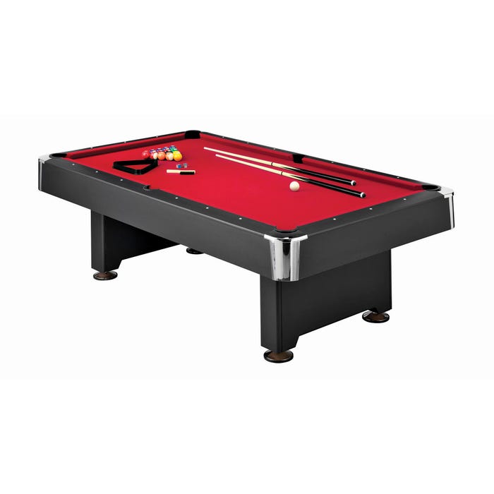 Mizerak Donovan II Billiard Pool Table Set, 99 L x 55 W x 31-1/4 Inches H, Dark Red Slatron Top